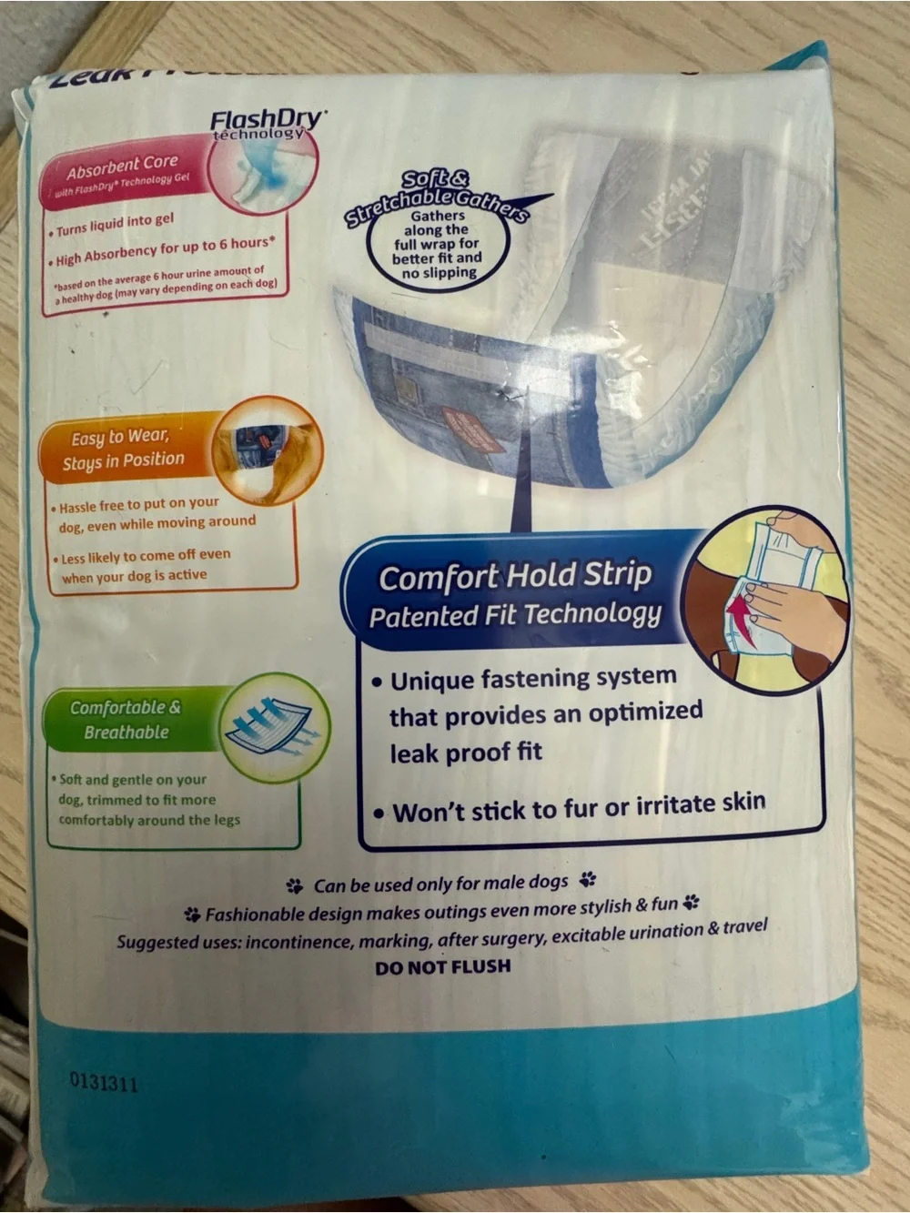 Hartz Disposable Male Wraps - Blue Packaging